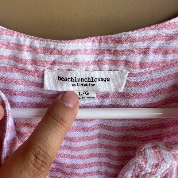 BeachLunchLounge Striped Tank Top - Size L - Summer Preppy Casual - Picture 3 of 5